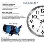 Sharp Atomic Analog Wall Clock - 12" Silver Brushed Finish