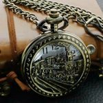 Train Copper Dangle Pendant Quartz Pocket Watch