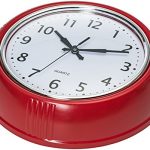 Bernhard Products Retro Wall Clock 9.5 Inch Red Kitchen