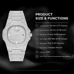 Crystal Watch Bling Iced-Out Watch Oblong Silver/Gold
