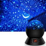 360-Degree Rotating Star Moon Projection Lamp with LED Timer