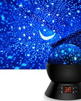 360-Degree Rotating Star Moon Projection Lamp with LED Timer