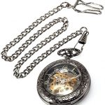 Skeleton Mechanical Copper Fob Retro Pocket Watch