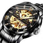 Steel Skeleton Watch Waterproof Automatic Self-Winding