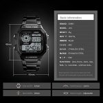 Men’ s Watch Black Classic Square Multifunction Digital Sport