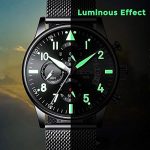 Sleek Precision: Ultra Thin Waterproof Automatic Mesh Strap Chronograph Watch