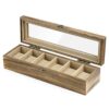 Watch Box Case Organizer Wood Box with Glass Top