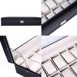 24 Slot Elegant Portable Black Watch Box Case Organizer