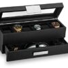 Glenor Co Watch Box with Valet Drawer for Men