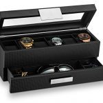 Glenor Co Watch Box with Valet Drawer for Men