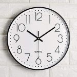 Black Frame Non Ticking Quartz Wall Clock
