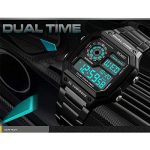 Men’ s Watch Black Classic Square Multifunction Digital Sport