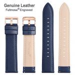 Quick Release Leather Watch Band 20mm Dark Blue