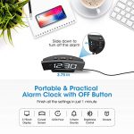 Desk Shelf Clocks - 5'' Curved LED Display, LED Alarm Clock with 6 Brightness, 3 Alarm Sounds