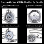 SIBOSUN Magnifier Pocket Watch with Chain Box Skeleton