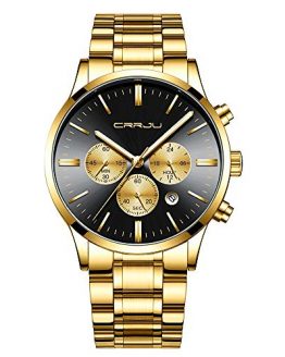 CRRJU Men's Stopwatches Multifunctional Chronograph Wristwatches