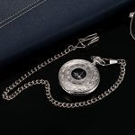 Quartz Pocket Watch with Roman Numerals Scale and Chain Belt