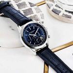 Original Mens Watches Chronograph Analog Blue Watch Dial with Date