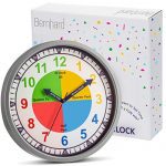 Colorful Kids Wall Clock Teaching Time Telling Silent Non-Ticking