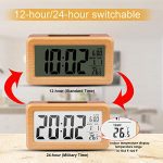 Large LCD Digital Alarm Clock Wooden