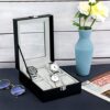 Leather Case Watch Box Wooden Storage Organizer