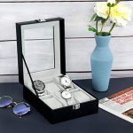 Leather Case Watch Box Wooden Storage Organizer