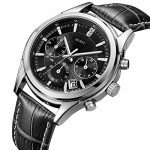 BUREI Mens Business Casual Elegant Chronograph Sports Watch