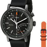 Black Silicone and Orange Nylon Straps Timex Smartwatch
