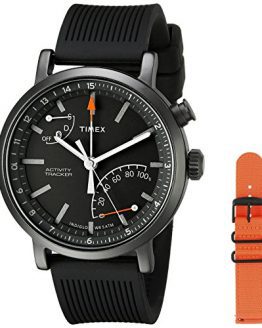 Black Silicone and Orange Nylon Straps Timex Smartwatch