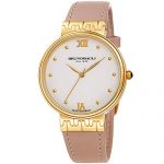Bruno Magli White Dial Pale Pink Italian Leather Strap Watch