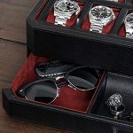 Watch Collection with the 12 Slot Luxury Leather Watch Box - Stylish Organization and Unmatched Protection in Black/Pink