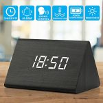 OCT17 Wooden Wood Clock , 2020 New Version LED Alarm