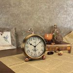 Retro Vintage Golden Table Clock Non-Ticking