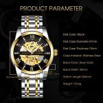 Men's Luxury Mechanical Skeleton Watch with Diamond Roman Numerals - A Dazzling Timepiece of Elegance