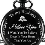 Pocket Watch Engraved Hicarer with Gift Box
