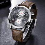 BENYAR Chronograph Waterproof Watches Business Leather Band Strap