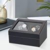 Whispering Luxury: Automatic Watch Winder for 6 Watches - Silent Elegance in Fiber Leather Storage