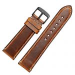 Gold Brown Premium Saddle Style Vintage Leather Watch Strap
