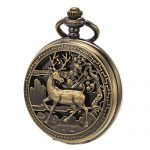 SIBOSUN Vintage Pocket Watch Mechanical Double Cover