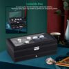 Watch Case Weave Pattern Lockable with Glass Top
