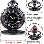 Black Dial and Chain Hicarer Quartz Pocket Watch