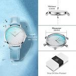 Ultra Thin Shell Dial Women Watch with Genuine Leather