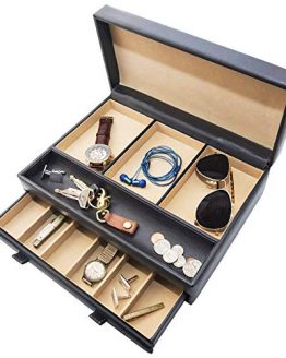 Watch Box with Valet Drawer for Dresser