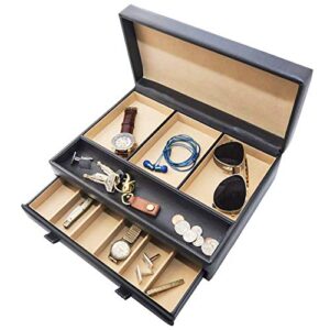 Watch Box with Valet Drawer for Dresser