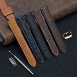 WOCCI 16mm Watch Band - Vintage Leather Watch Strap Black