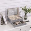 12 Slots Watch Box Organizer with Valet Drawer