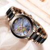 LIGE Lightweight Analog Quartz Watch for Women Waterproof Ceramic Band
