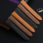 18mm Watch Band Quick Release Leather Watch Strap Black