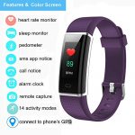Purple Fitness Tracker with Heart Rate Monitor