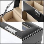 12 Slots Lockable Drawer Collection Holder PU Leather Display Case